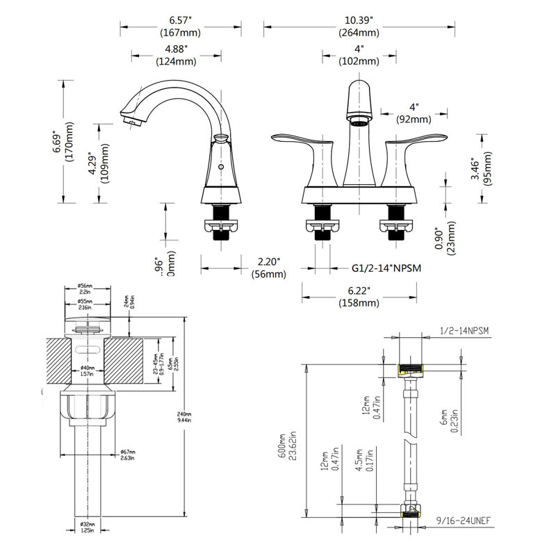 Rainlex Centerset Faucet 2handle Bathroom Faucet with Drain Assembly Wayfair